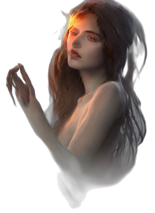 face, dress, crown, creature, fantasy art, photorealistic, concept art, oil painting transparent PNG cut-out