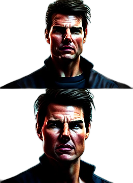 face, comic book art, 3d render, concept art transparent PNG cut-out