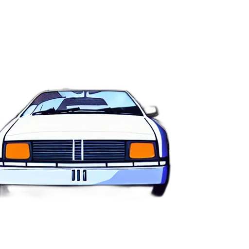 car, robot, vaporwave, 3d render transparent PNG cut-out