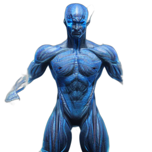 robot, creature, concept art, 3d render, photorealistic, blue, photography, hyper transparent PNG cut-out
