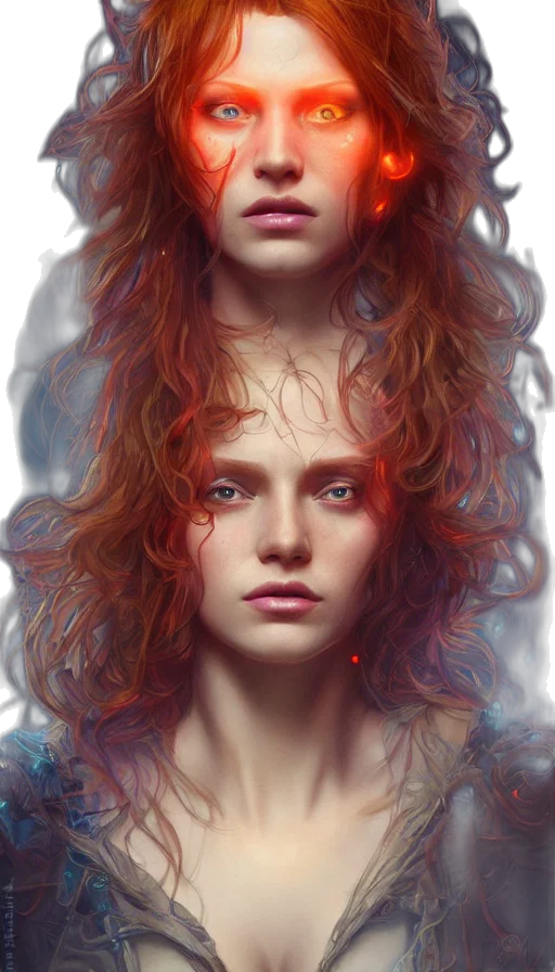 face, hair, fantasy art, photorealistic transparent PNG cut-out