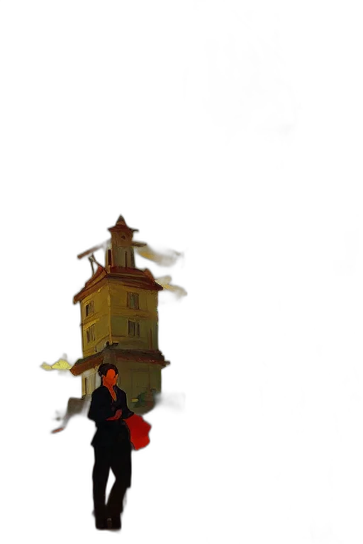 building, umbrella, staff, dress transparent PNG cut-out