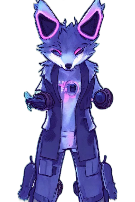 robot, staff, jacket, creature, cyberpunk, concept art, pixel art, vaporwave transparent PNG cut-out