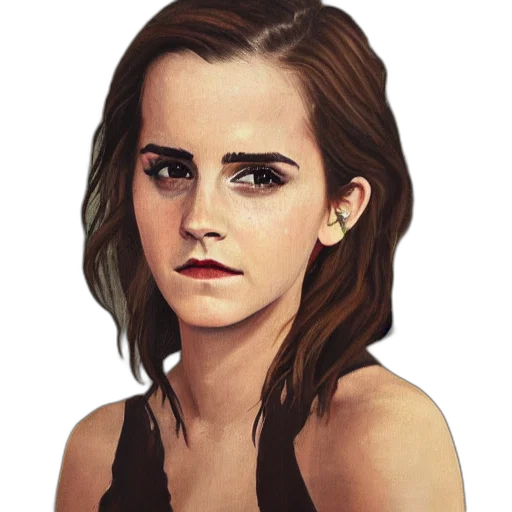 face, dress, hair, cartoon, photorealistic, watercolor, concept art, dark transparent PNG cut-out