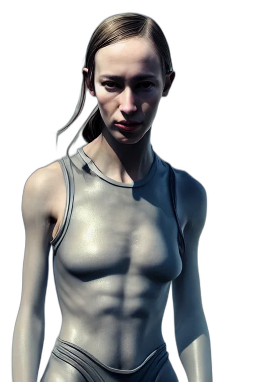 face, robot, dress, jewelry, photorealistic, cyberpunk, concept art, 3d render transparent PNG cut-out