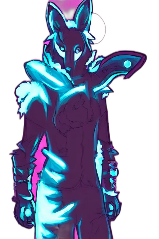 creature, jacket, staff, mask, concept art, vaporwave, cyberpunk, pixel art transparent PNG cut-out