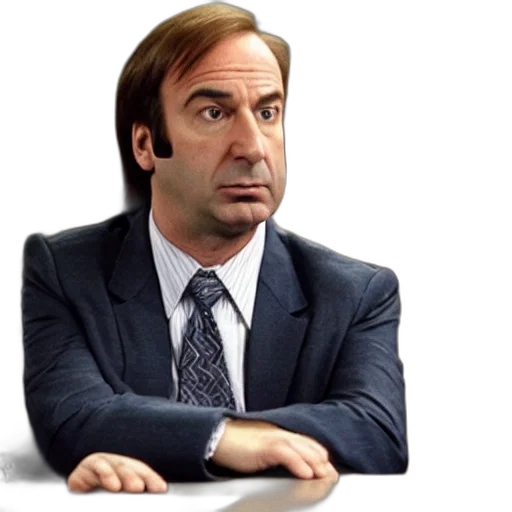 face, jacket, animal, staff, photorealistic, saul, goodman, office transparent PNG cut-out
