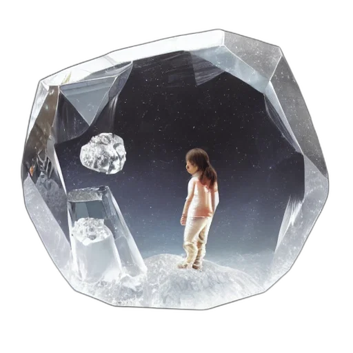 jewelry, umbrella, concept art, 3d render, outer space, huge, crystal, human transparent PNG cut-out