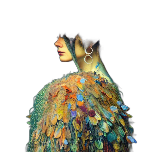 dress, jewelry, crown, mask, photorealistic, fantasy art, concept art, 3d render transparent PNG cut-out