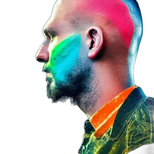 face, jacket, mask, hair transparent PNG cut-out
