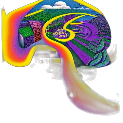 hat, crown, 3d render, concept art, vaporwave, black, orange, purple transparent PNG cut-out