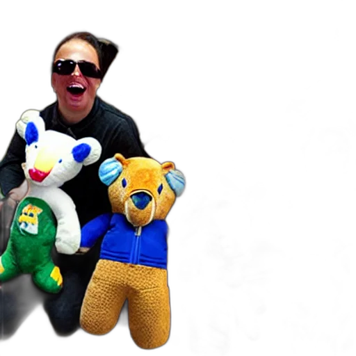 3d render, stuffed, animal, rager transparent PNG cut-out