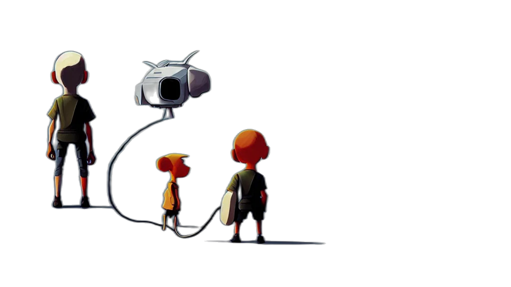 robot, staff, weapon, umbrella, concept art, 3d render, photorealistic, pixel art transparent PNG cut-out
