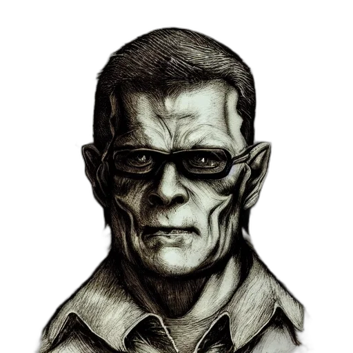 face, mask, comic book art, pencil sketch transparent PNG cut-out