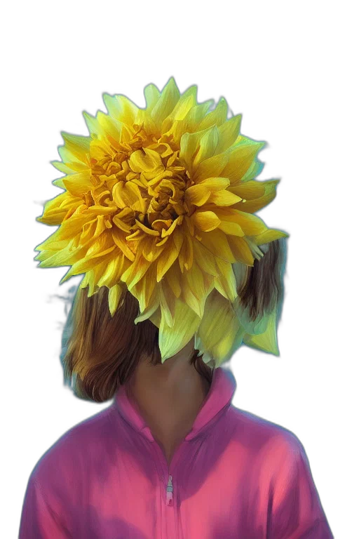 flower, crown, face, staff, 3d render, photorealistic, concept art, vaporwave transparent PNG cut-out