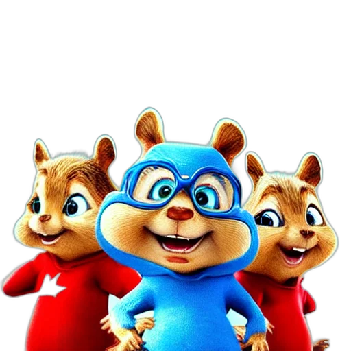 animal, 3d render, concept art, cartoon, photorealistic, alvin, chipmunks, horror transparent PNG cut-out