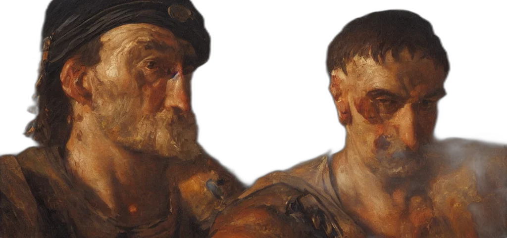 face, photorealistic, oil painting, concept art transparent PNG cut-out
