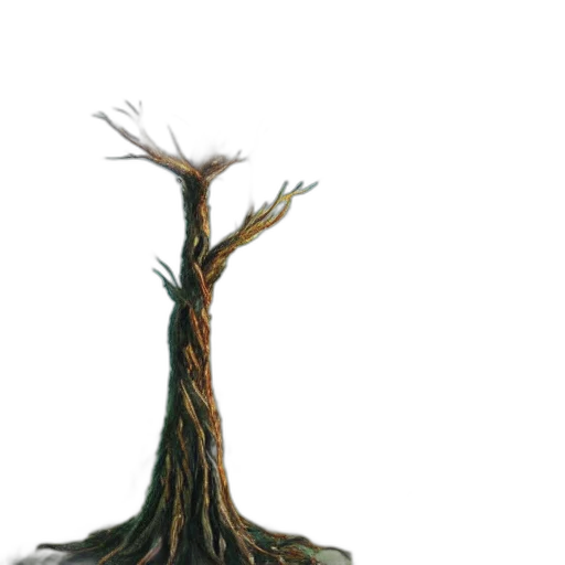 tree, hair, staff, crown transparent PNG cut-out