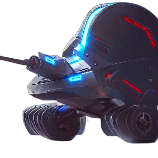 robot, car, weapon, creature, cyberpunk, concept art, 3d render, vaporwave transparent PNG cut-out
