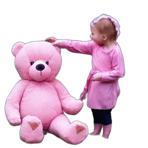3d render, photorealistic, pink, teddy transparent PNG cut-out