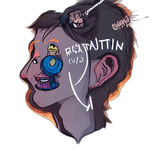 cyberpunk, cartoon, concept art, comic book art, book, cover, about, character transparent PNG cut-out