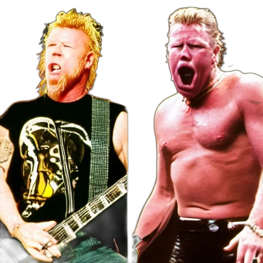 photorealistic, james, hetfield, fighting transparent PNG cut-out
