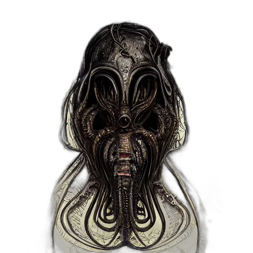 mask, creature, hair, face, concept art, fantasy art, photorealistic, 3d render transparent PNG cut-out