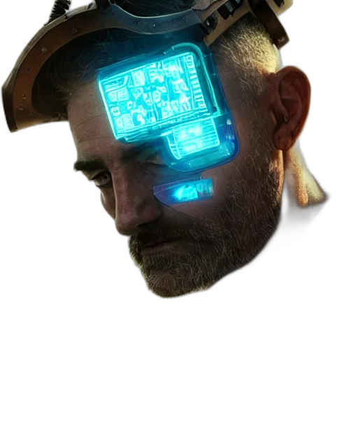 robot, mask, hat, face transparent PNG cut-out