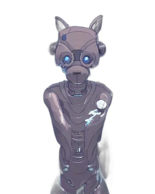 robot, staff, mask, creature, 3d render, concept art, cartoon, fantasy art transparent PNG cut-out