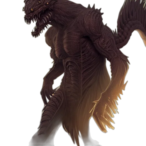 creature, dragon, animal, staff, concept art, fantasy art, 3d render, photorealistic transparent PNG cut-out