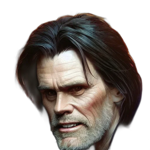 face, hair, mask, jacket, photorealistic, concept art, pixel art, 3d render transparent PNG cut-out