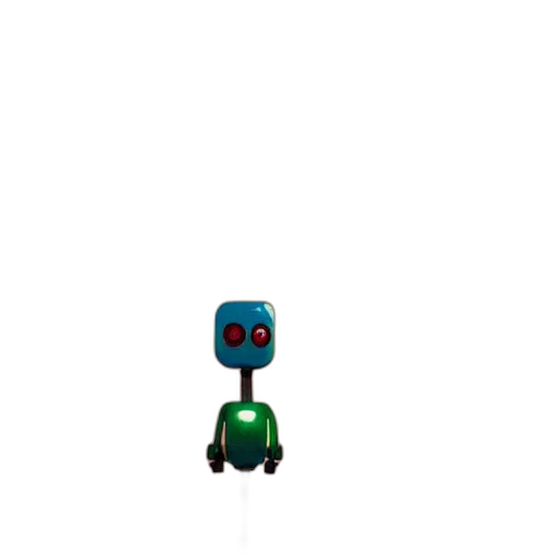 robot, creature, animal, staff, 3d render, pixel art, concept art, cartoon transparent PNG cut-out