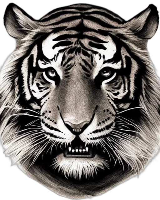 animal, creature, photorealistic, pencil sketch, fantasy art, concept art, monochrome, tattoo transparent PNG cut-out