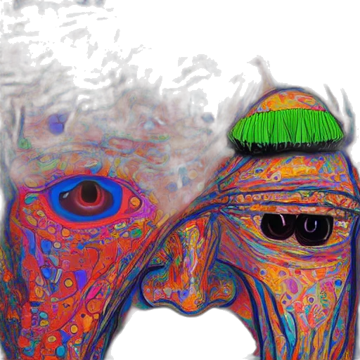 face, mask, hair, creature transparent PNG cut-out