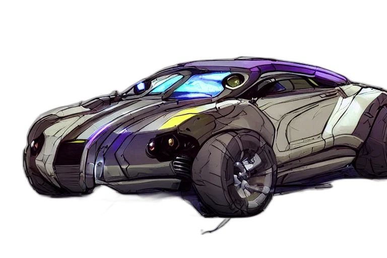 car, weapon, concept art, cyberpunk transparent PNG cut-out