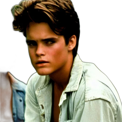 jacket, hair, face, photorealistic, film, still, outsiders transparent PNG cut-out