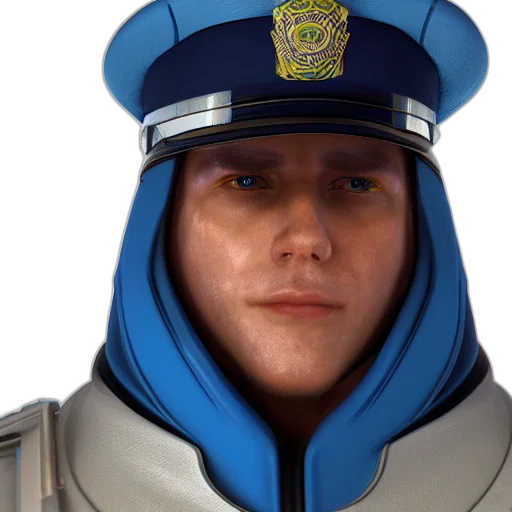 face, staff, hat, jacket, concept art, photorealistic, 3d render, cartoon transparent PNG cut-out