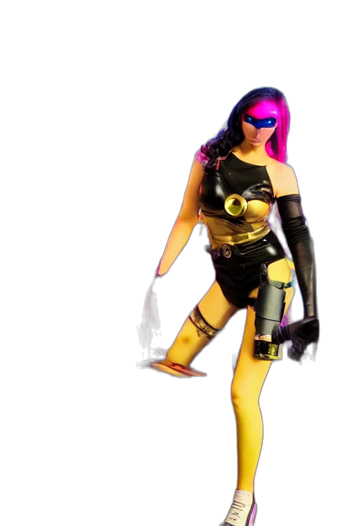 3d render, concept art, comic book art, cyberpunk transparent PNG cut-out