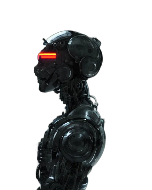 robot, staff, cyberpunk, concept art transparent PNG cut-out