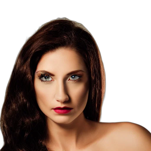 face, hair, jewelry, photorealistic transparent PNG cut-out