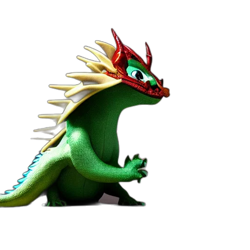 dragon, animal, creature, staff, 3d render, concept art, pixel art, fantasy art transparent PNG cut-out