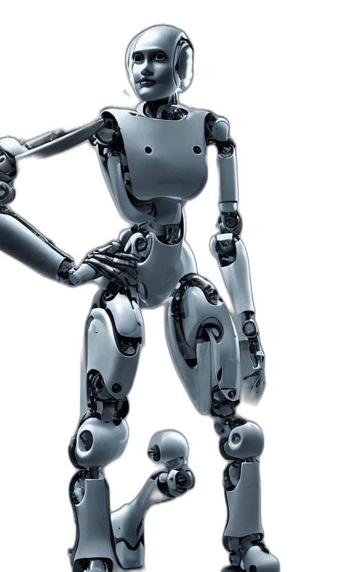 robot, 3d render, concept art, cyberpunk transparent PNG cut-out