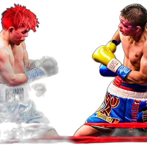 photorealistic, 3d render, concept art, two, clowns, fighting, boxing, match transparent PNG cut-out