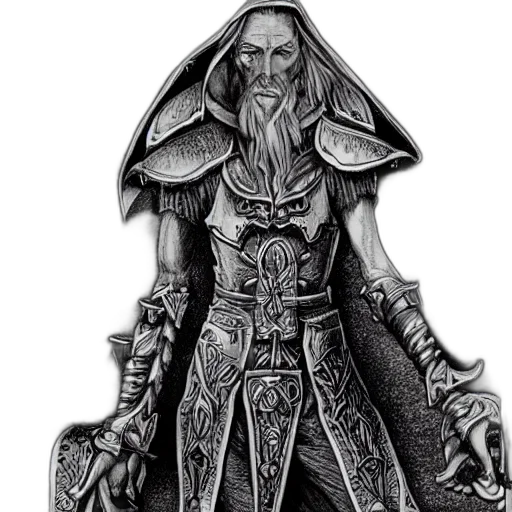 staff, jacket, sword, mask, fantasy art, concept art, comic book art, pencil sketch transparent PNG cut-out