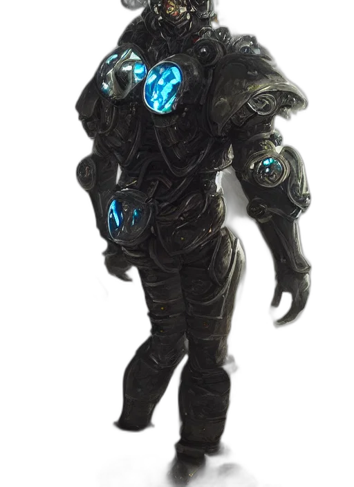 robot, creature, mask, staff, concept art, 3d render, cyberpunk, fantasy art transparent PNG cut-out