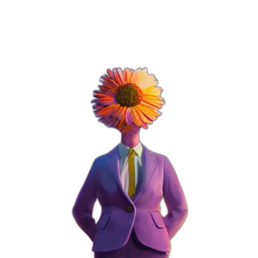 flower, jacket, staff, dress, concept art, 3d render, pixel art, watercolor transparent PNG cut-out