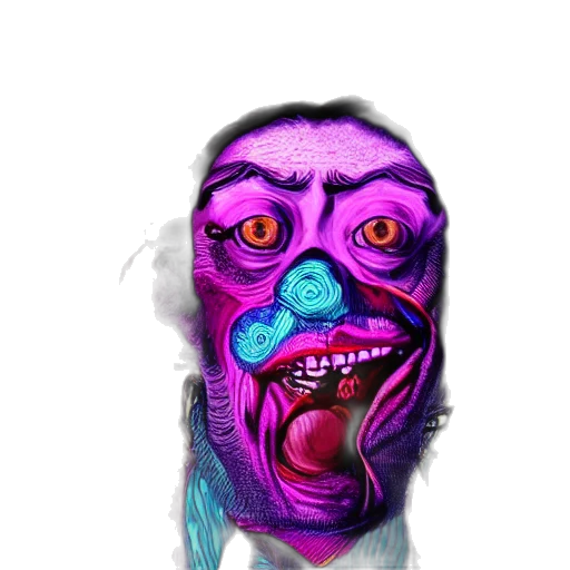 mask, face, creature, robot, concept art, vaporwave, 3d render, cyberpunk transparent PNG cut-out