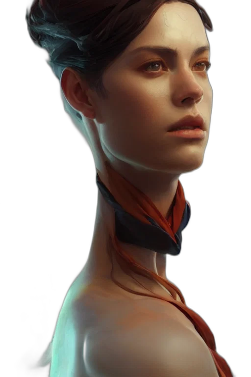 face, robot, crown, mask, concept art, cyberpunk, fantasy art, photorealistic transparent PNG cut-out