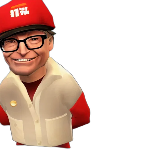 staff, hat, 3d render, cartoon, concept art, pixel art, bill, gates transparent PNG cut-out