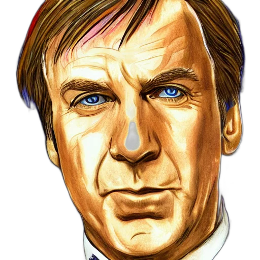face, comic book art, photorealistic, cartoon, watercolor, portrait, saul, goodman transparent PNG cut-out